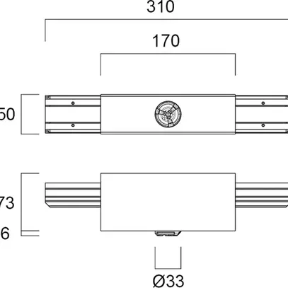 Module capteur Sylvania Otao Linear PIR DALI 310×50mm noir 