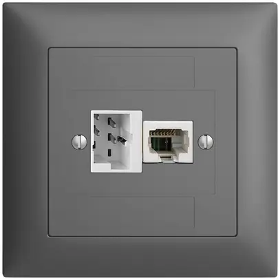 Scatola INC 1×TT,1×RJ45/u 4P EDIZIOdue ITplus ITM grigio scuro 