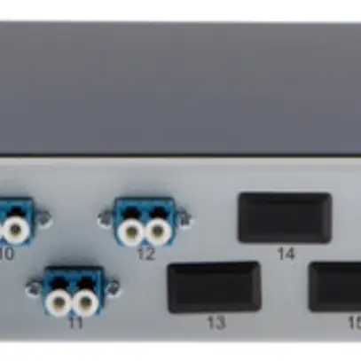 Coffret d'épissure 19" Dätwyler 1UH 12×LCD/PC 24×FP 2m, bleu 