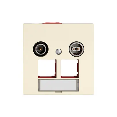 Prise multimédia TV-R EDIZIO.liv SNAPFIX® EASYNET p.2×RJ45 S-One 4dB cr 