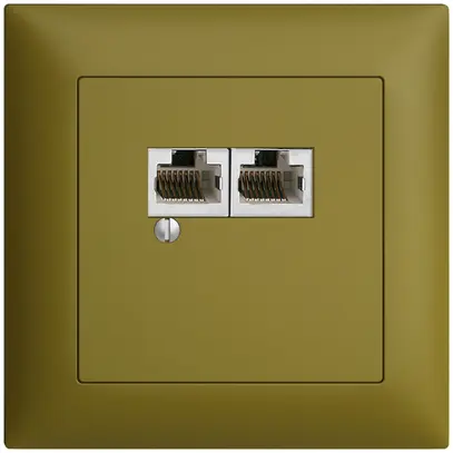 Boîte ENC 2×RJ45/s 4P sép.EDIZIOdue olive R&M swissline 