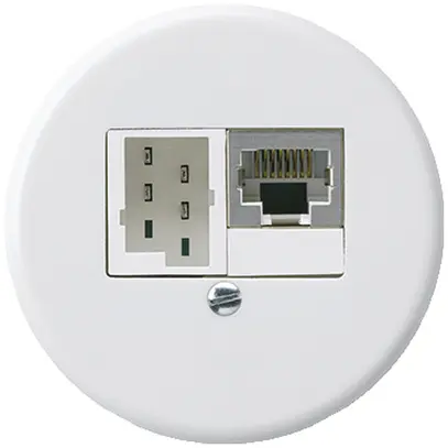 Inserto per scatola INC basico 1×RJ45s+1×TT83 bianco 