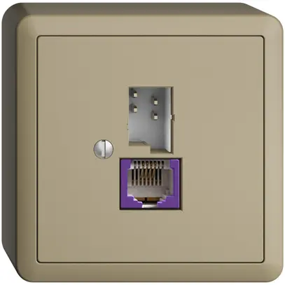 AP-Dose T+T 6P/1×RJ45 DSL-Breitband EDIZIOdue sand 