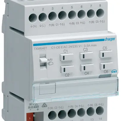 Actionneur de chauffage AMD Hager TXM646T KNX easy sextuple 