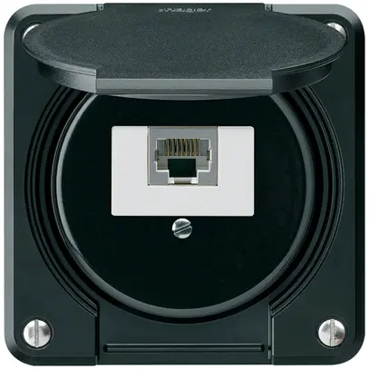Scatola di raccordo INC robusto IP55 nero 1×RJ45/s per combinazione 