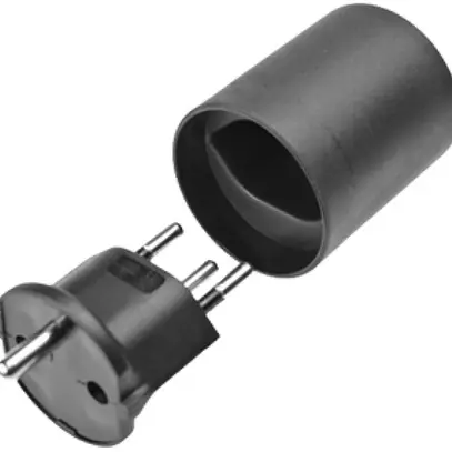 Übergangstecker T12/FR 3P schwarz 