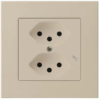 Presa INC kallysto.pro 2×T13/1 beige con protezione bambini 