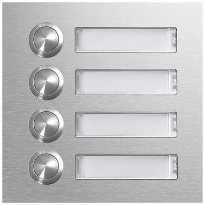 Plaque à poussoir Hager elcom.modesta avec plaque nominative LED, 4 appartements 