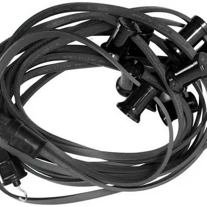 Ghirlanda d'illuminazione ELBRO 15m 15×E27 230V con T12 IP44, nero 