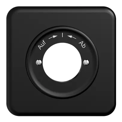 Kit frontal STANDARDdue Auf->I<-Ab 90×90mm noir pour interr.à clé 