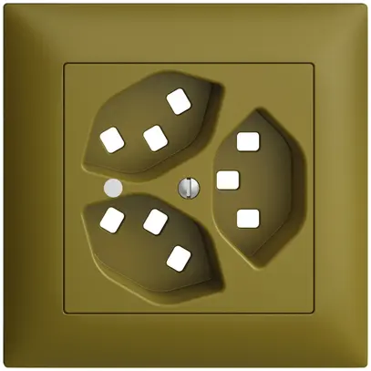 Kit frontale INC EDIZIOdue olive 88×88mm 3×T23 con lente 
