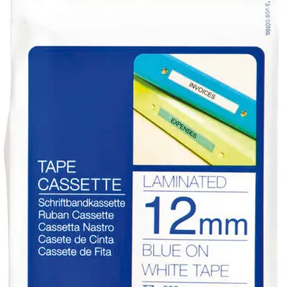 Cassette ruban Brother TZe-233 12mm×8m, blanc/bleu 