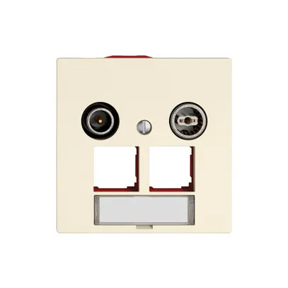 Prise multimédia TV-R EDIZIO.liv SNAPFIX® EASYNET p.2×RJ45 S-One 15dB cr 