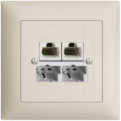 Scatola INC SOHO 2×TT/2×RJ45/u sep.ITplus EDIZIOdue crema 