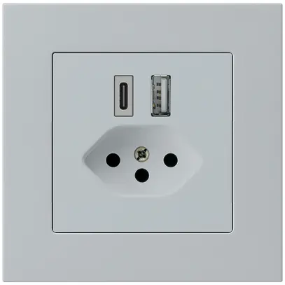 Presa di carica USB INC kallysto.pro 18W PD 1×tipo A 1×tipo C T13 grigio chiaro 