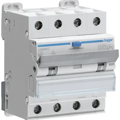 Disgiuntore differenziale Hager RCBO 4P 400V car.C 13A 0.03A tipo A 6kA 4UM 