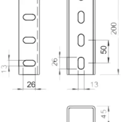 Raccordo U montante Bettermann 200×61mm zincato a caldo a immersione 
