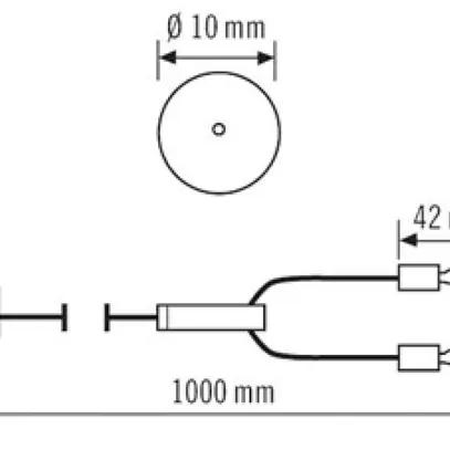 Kit suspension à corde ESYLUX PNL100PDL pour plafonnier Panel STELLA, Ø40×1000mm 