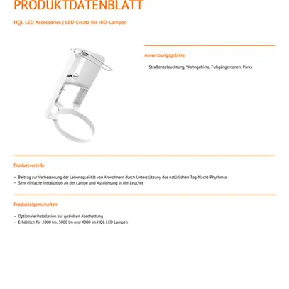 Copertura antiriflesso LEDVANCE HQL LED 2000LM 90×65mm Ø56mm bianco 