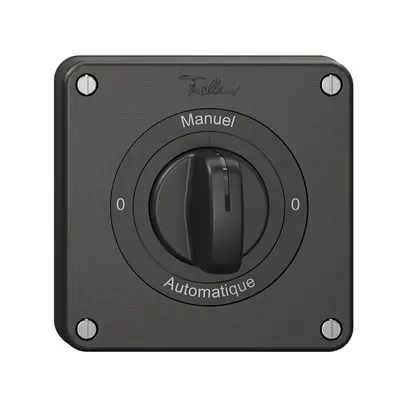 Interrupteur rotatif NEVO N.CO 2/1 L a.manette KS 0-Manuel-0-Automatique noir 