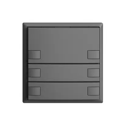 Poussoir univ. ENC 3×2t bornes à vis EDIZIOdue gris foncé, sans LED 