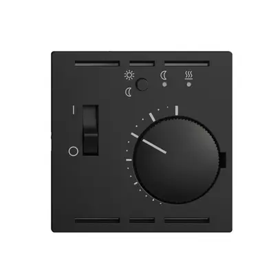 Kit frontal EDIZIOdue noir 60×60mm pour thermost.d'amb. 