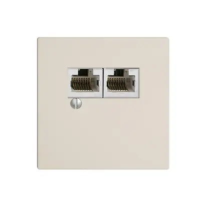 Scatola 2×RJ45/s 8P par.EDIZIOdue crema, R&M swissline 