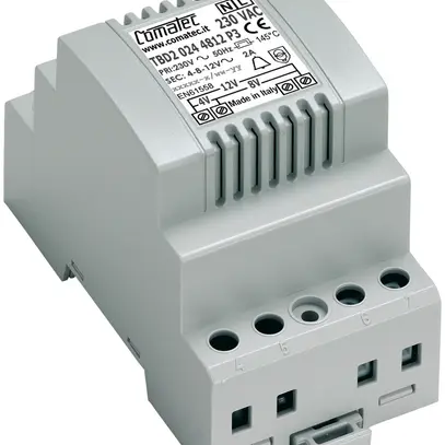 Transformateur de sonnerie AMD Comatec TBD2, IN: 230VAC, OUT: 4…12VAC/24VA, 3UM 