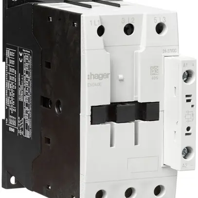 Contattore di potenza Hager 3P 40A da AC-3 tensione di bobina 24VDC 