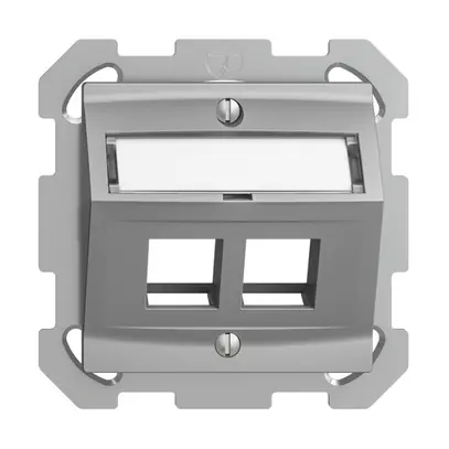 Kit montaggio INC Edue FM, con cappa di uscita obliqua, per 2×Keystone, silver 