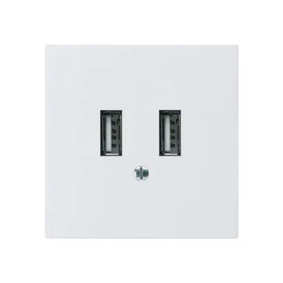 UP-USB-Ladesteckdose Hager kallysto A 240V 2400mA weiss 