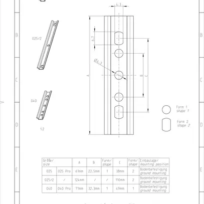 Barre normalisée Spelsberg Abox 025/2 TS15 15×124×5.5mm 