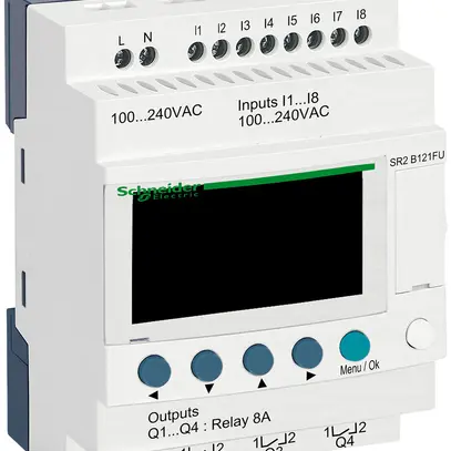 Zelio Logic compact 8 DE/4 DA Relais 8A, 230VAC mit Uhr 