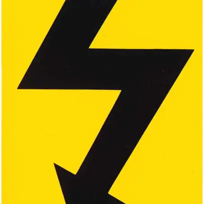 Warnschild Kunststoff 60×80mm Pfeil selbstklebend gelb/schwarz 
