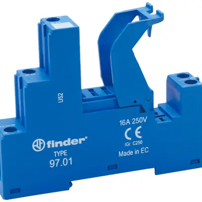 Socle Finder pour relais 46.61 raccordement à vis avec étrier en plastique 