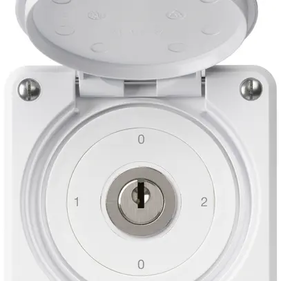 Interruttore a chiave INC robusto IP55 con copertura S2/1P bianco combinazione 
