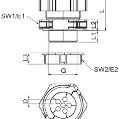 Pressacavo Bettermann V-TEC TB32 separabile M32 4×Ø8mm IP67 grigio 