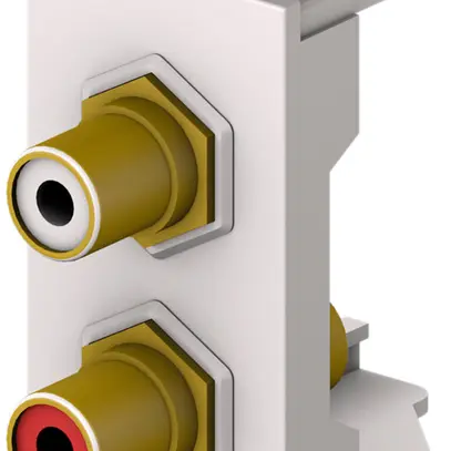 Modulo RCA Cecoflex per sistema di montaggio AV, 2×RCA f/f, bianco 