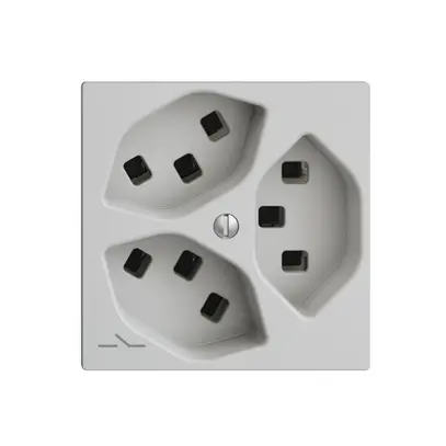 Presa 3×T23 Feller EDIZIOdue F, 1×separato, morsetti a innesto, grigio chiaro 