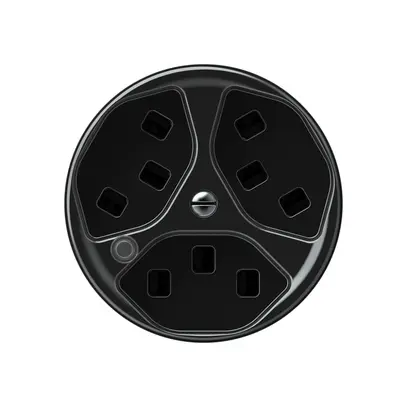 Presa origin 3×tipo 23 lum.verde 16A 230V 60×60mm nero 