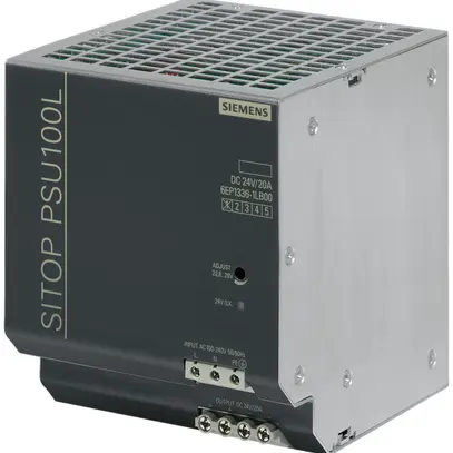 Stromversorgung Siemens SITOP PSU100L, IN:100…240VAC, OUT:24VDC/20A 
