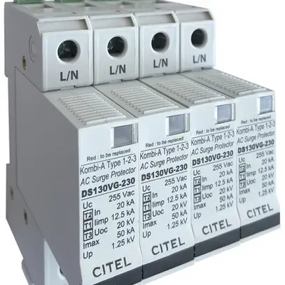 Parafoudre Flury DS 130 VGS/AF type 1+2+3, 4-pôles 