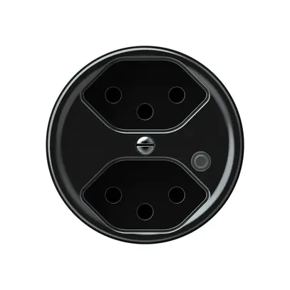 Presa origin 2×tipo 13 lum.verde 10A 230V 60×60mm nero 
