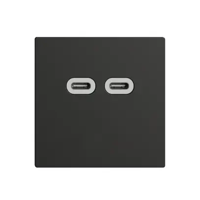 Prise USB 18W 2×type C Feller EDIZIOdue F 230V 3600mA noir 