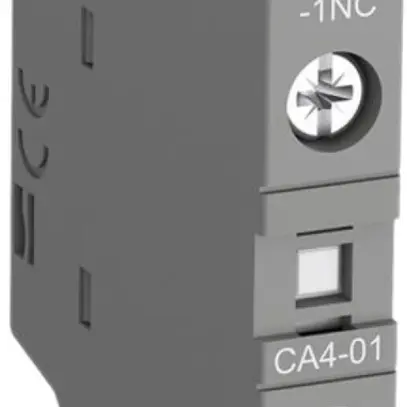 Blocco di contatti ausiliare ABB CA4-01, 1R 4A AC-15, frontale a vite 
