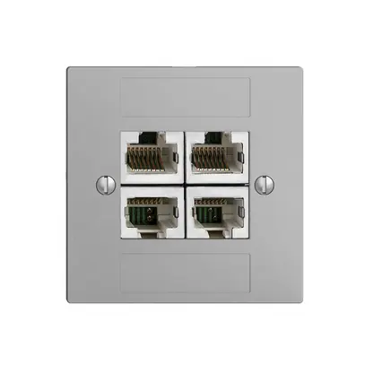 Prise ENC 4×RJ45/s 4P sép.EDIZIOdue silver ITplus 