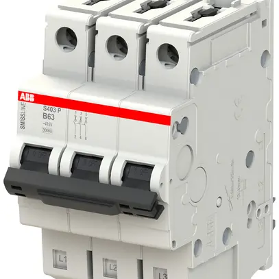 Disjoncteur SMISSLINE TP, 3L, B, 63A, 20kA 