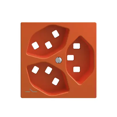 Kit montaggio Feller EDIZIOdue, per presa 3×T23 1×separato, arancione 