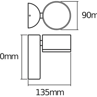 Applique LED LDV ENDURA STYLE SPOT 8W 440lm 3000K aluminium anthracite 