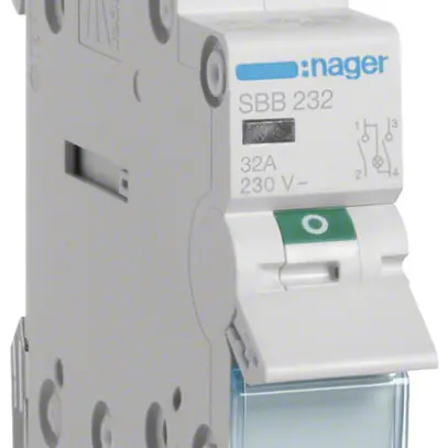 REG-Ausschalter Hager SBB 32A 230V 2 Schliesser 0 Öffner 1 Wechsler 